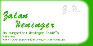 zalan weninger business card